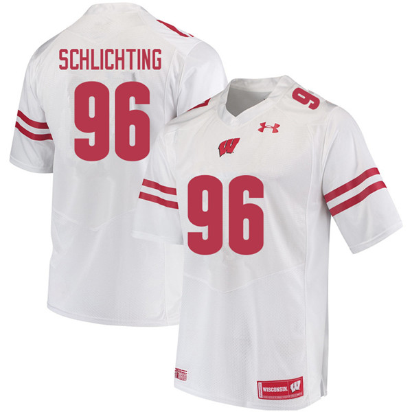 Wisconsin Badgers Men's #96 Conor Schlichting NCAA Under Armour Authentic White College Stitched Football Jersey PQ40M30PS